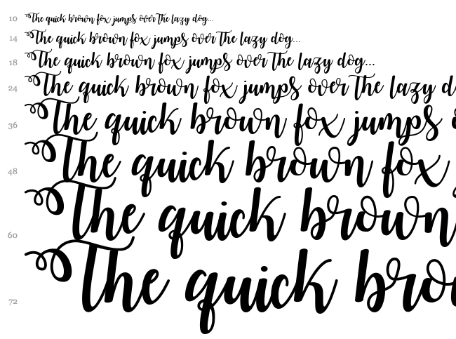 Watermelon Script font waterfall
